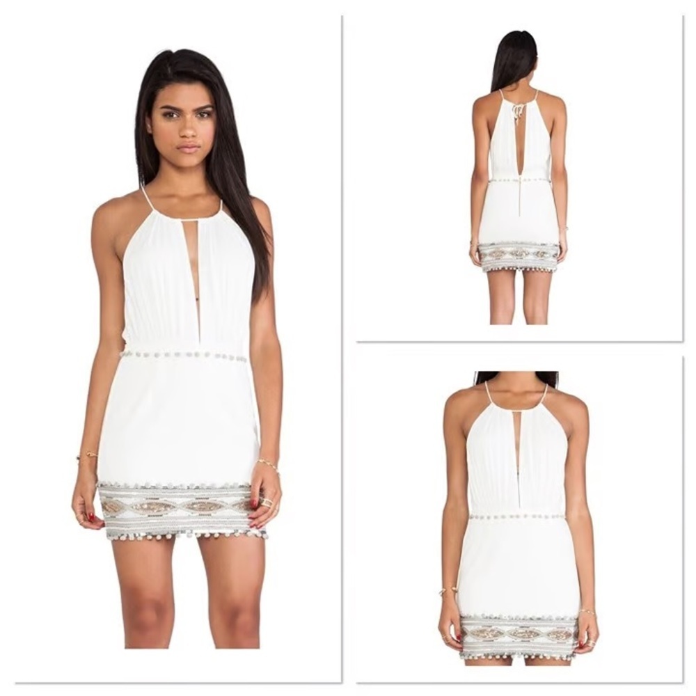 Blessed are the meek beaded size four white dress